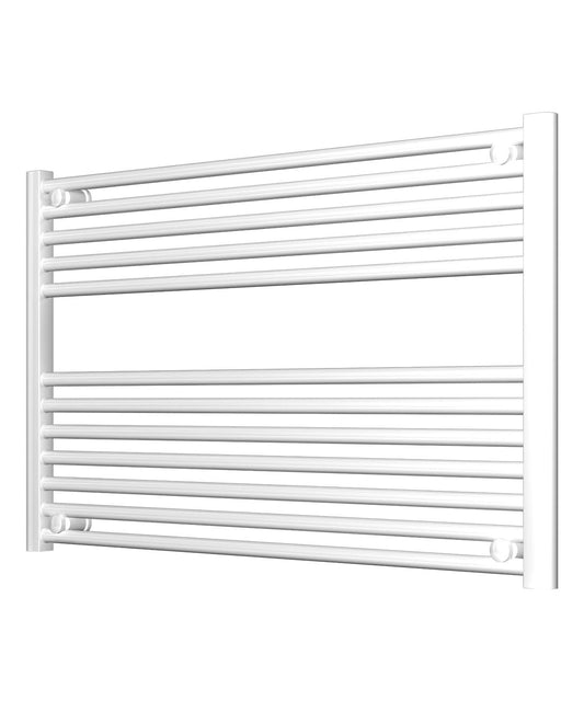 Horizontal White Heated Towel Rail 1000mm Wide | 600mm High