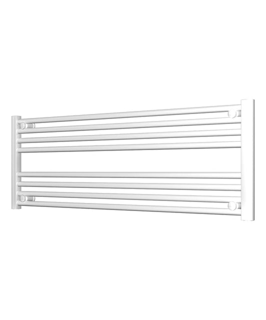 Horizontal White Heated Towel Rail 1200mm Wide | 400mm High