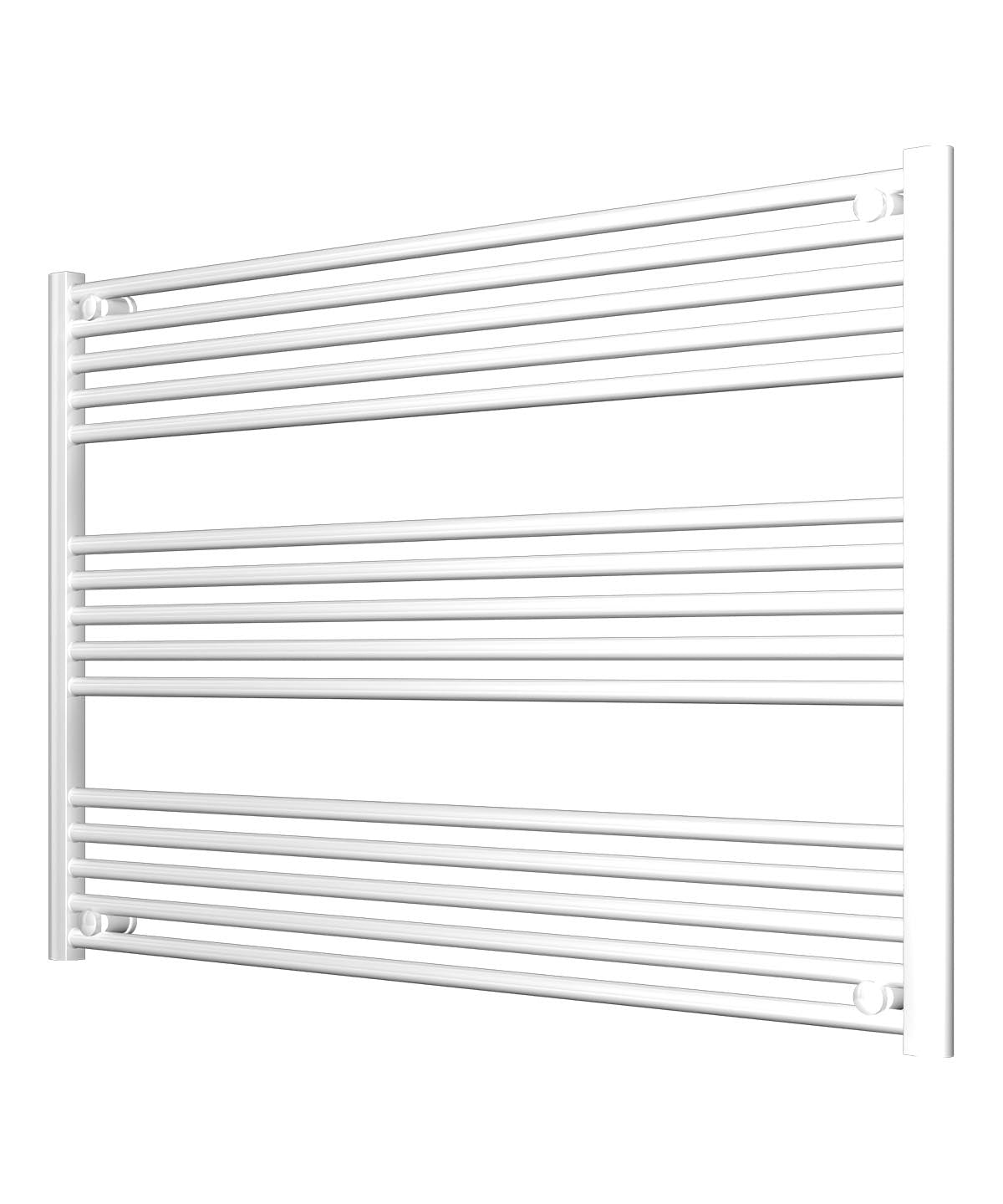 Horizontal White Heated Towel Rail 1200mm Wide | 800mm High