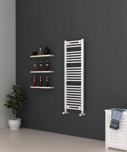 Ladder White Heated Towel Rail 400mm Wide | 1150mm High