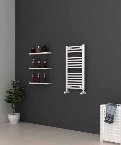 Small White Heated Towel Rail 400mm Wide | 750mm High