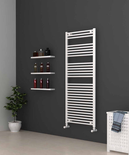 Ladder White Heated Towel Rail 600mm Wide | 1500mm High