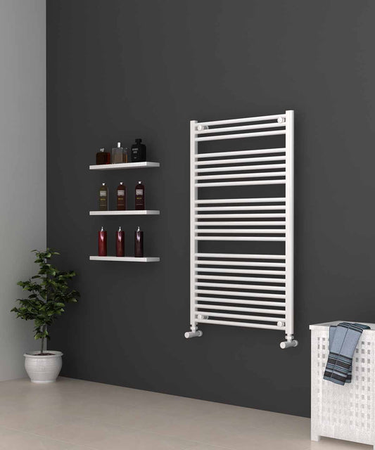Ladder White Heated Towel Rail 700mm Wide | 1150mm High