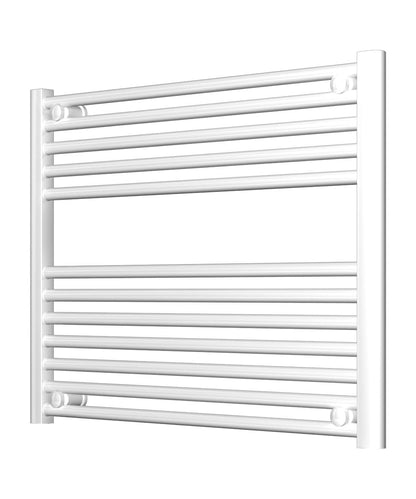 White Heated Towel Rail - Horizontal 800mm Wide | 600mm High