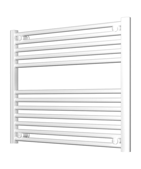 White Heated Towel Rail - Horizontal 800mm Wide | 600mm High