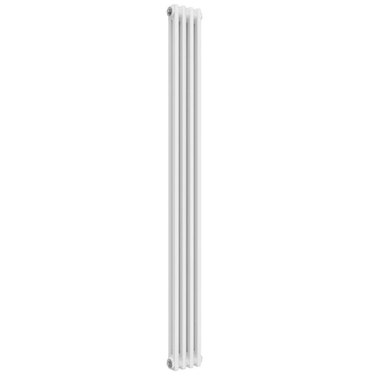 White Vertical Designer Radiator - 2 Columns, 200mm Wide | 1800mm High