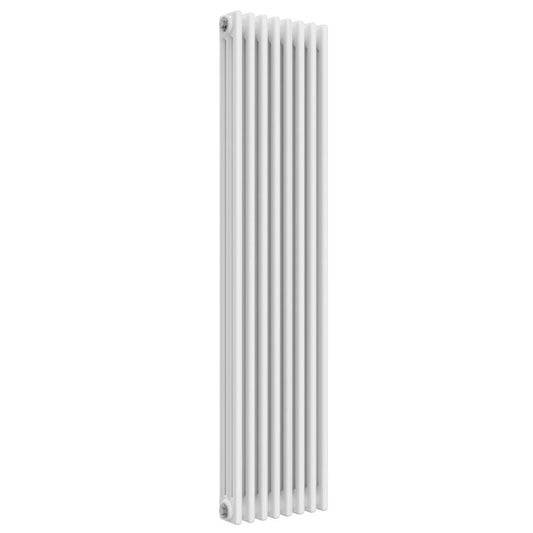 White Vertical Designer Radiator - 3 Columns, 380mm Wide | 1500mm High