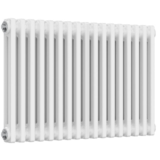 White Designer Horizontal Radiator - 2 Columns, 785mm Wide | 500mm High