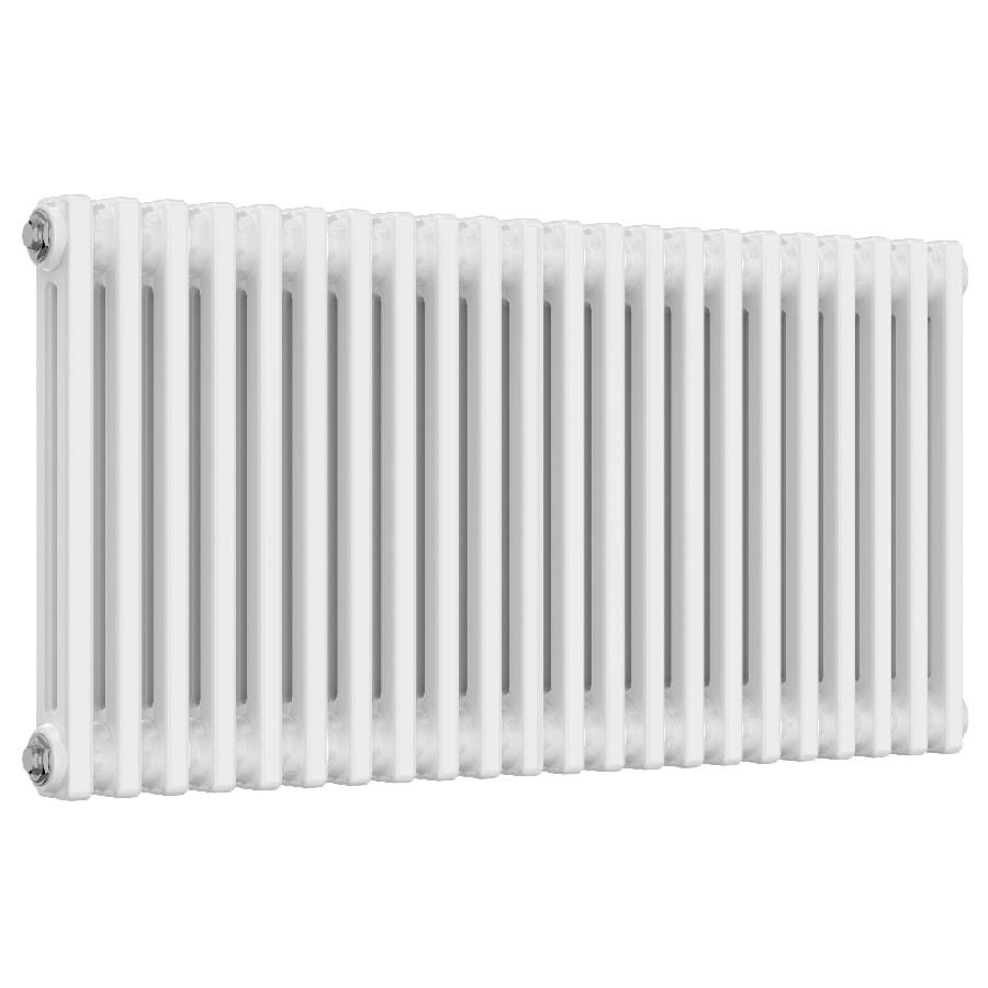 White Designer Horizontal Radiator - 2 Columns, 1010mm Wide | 500mm High