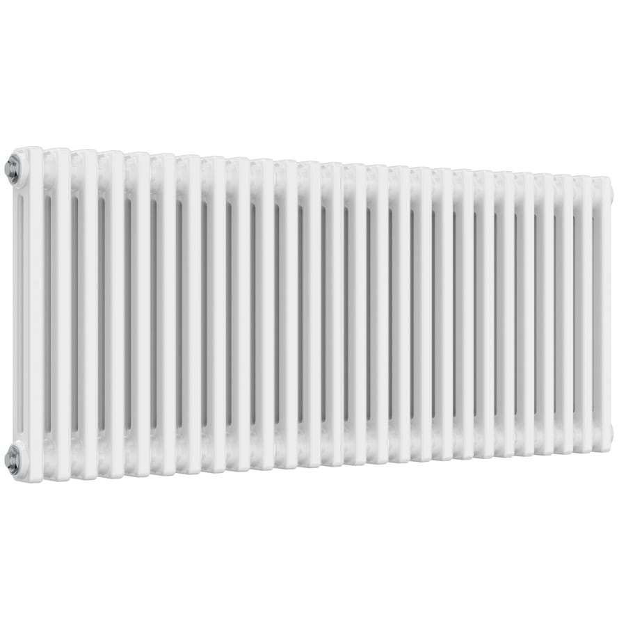 White Designer Horizontal Radiator - 2 Columns, 1190mm Wide | 500mm High