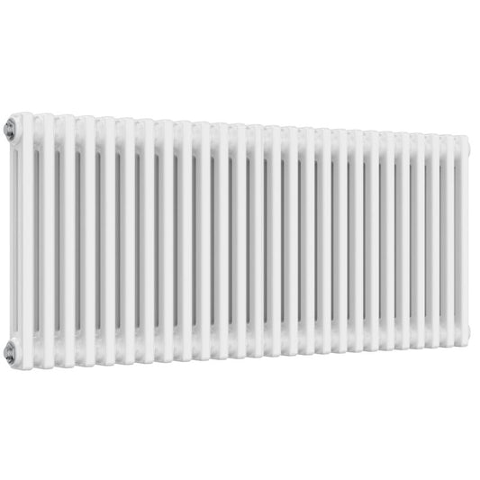 White Designer Horizontal Radiator - 2 Columns, 1190mm Wide | 500mm High