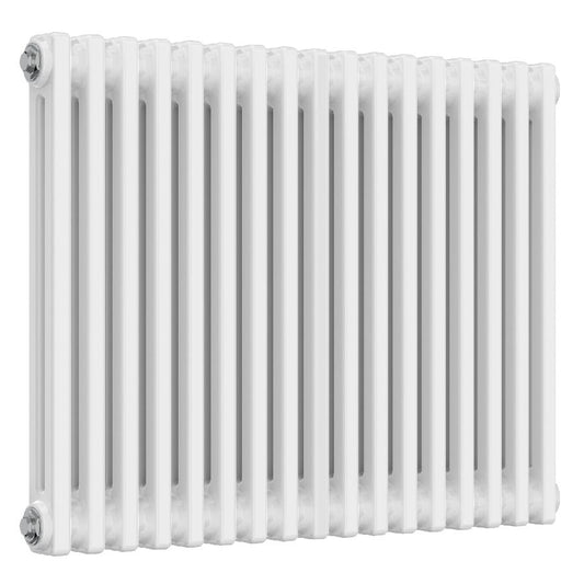 White Designer Horizontal Radiator - 2 Columns, 785mm Wide | 600mm High