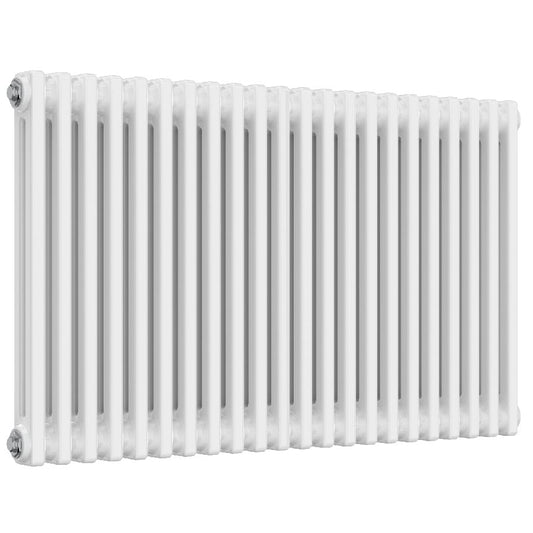 White Designer Horizontal Radiator - 2 Columns, 1010mm Wide | 600mm High