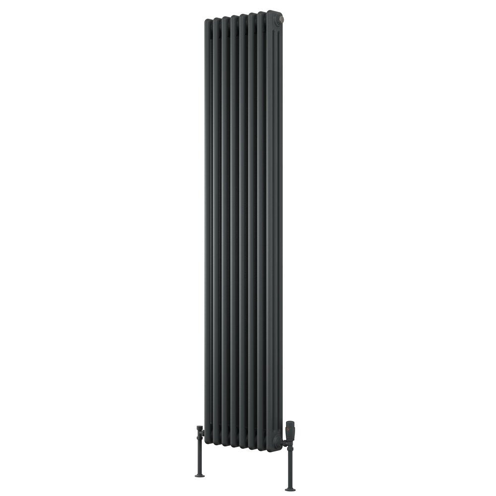 COLONA 1800mm X 200mm 2 COLUMN ANTHRACITE RADIATOR