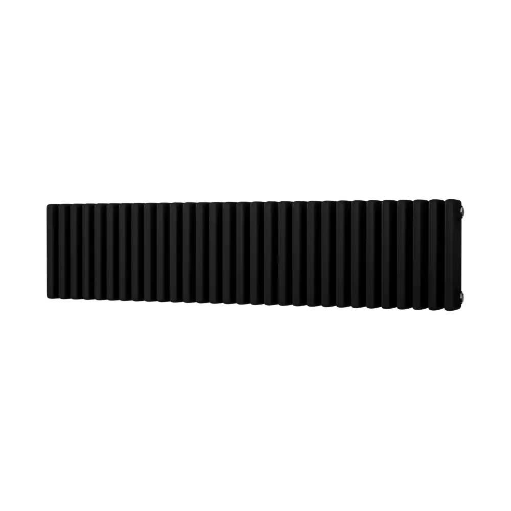 Black Low Level Designer Radiator - 3 Columns, 1355mm Wide | 300mm High