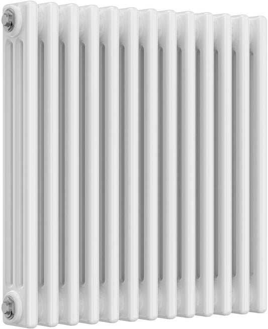 White Designer Radiator - 3 Columns, 605mm Wide | 500mm High