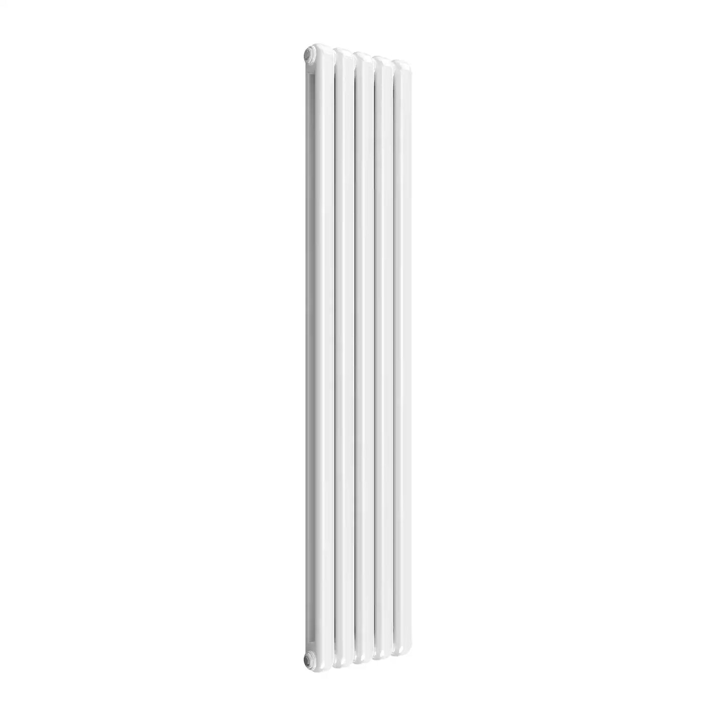 Modern Vertical 2 Column Radiator - White, 370mm Wide | 1800mm High