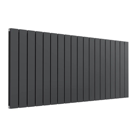 600 X 1402 FLAT Horizontal Anthracite Radiator - Double
