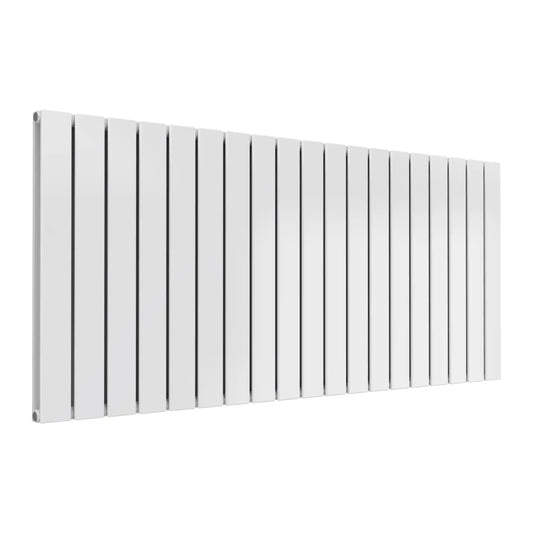 600 X 1402 FLAT Horizontal White Radiator - Double