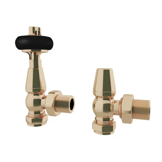 TRV Pack Traditional Wooden Head Polished Brass Angled