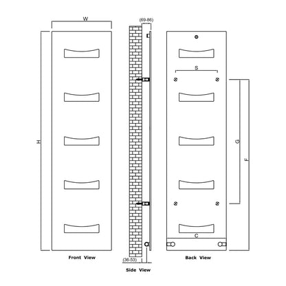 ANCORA 490mm X 1800mm Anthracite Designer Radiator