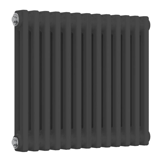Anthracite 2 Column Small Radiator - 605mm Wide | 500mm High