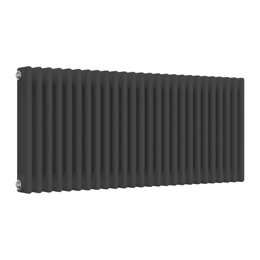 Wide & Short Anthracite Radiator - 3 Columns, 1190mm Wide | 500mm High