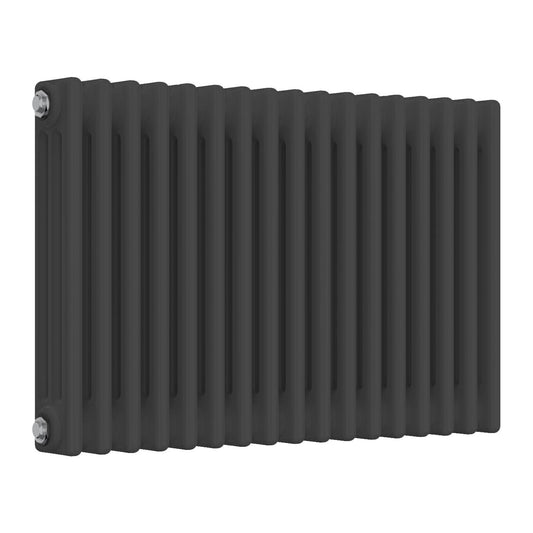 Short Anthracite Radiator - 3 Columns, 785mm Wide | 500mm High