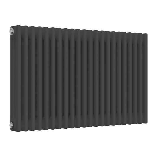 Horizontal Anthracite Radiator - 3 Columns, 1010mm Wide | 600mm High