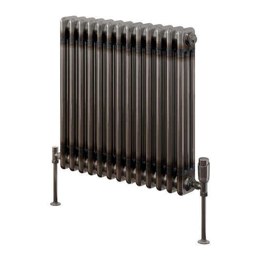 Lacquered & Raw Metal Radiator - Small 3 Columns, 605mm Wide | 600mm High