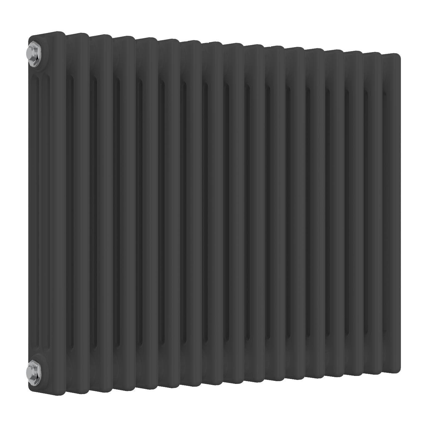 Anthracite Horizontal Radiator - 3 Columns, 785mm Wide | 600mm High